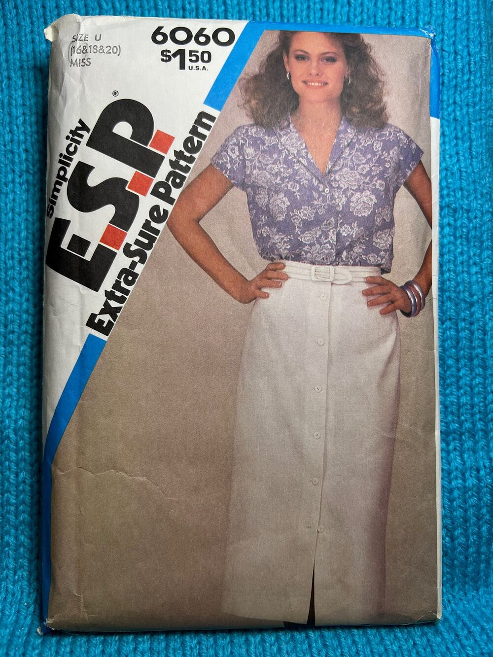 Simplicity Sewing Pattern 6060 blouse straight skirt size 16